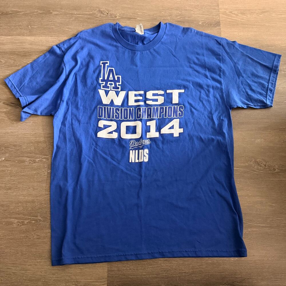 Dodgers West Division Champs 2014 Vintage Shirt Blue NLDS MLB Size XL